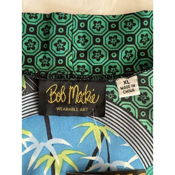 NWT Bob Mackie Wearable Art Open Front Cardigan Floral Geometric Print - Picture 3 of 9